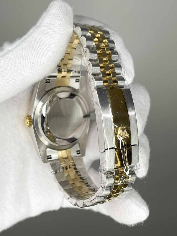 Rolex Date Just 36mm Jubile Green & Gold - Women's