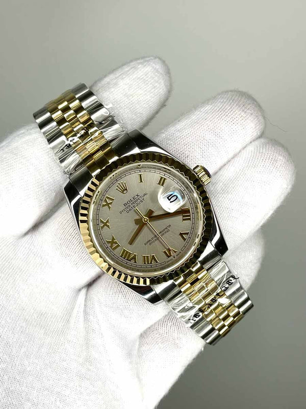 Rolex Date Just 36mm Steel Gold Roma