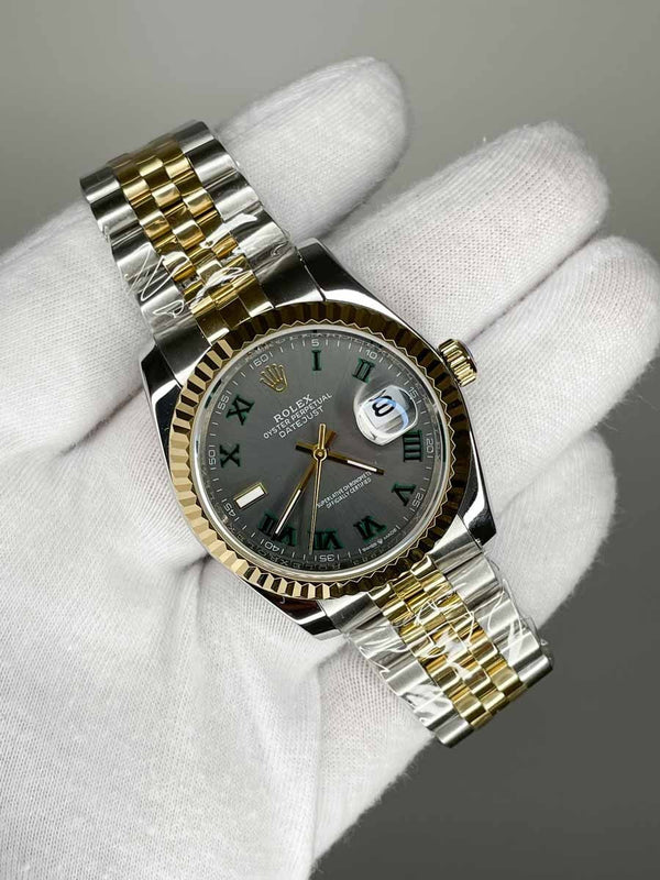 Rolex Date Just 36mm Wimbledon Jubile Yellow Gold